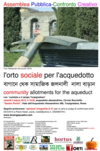 Assemblea pubblica "L'orto sociale per l'acquedotto", con archeocena apiciana Assemblea pubblica "L'orto sociale per l'acquedotto", con archeocena apiciana